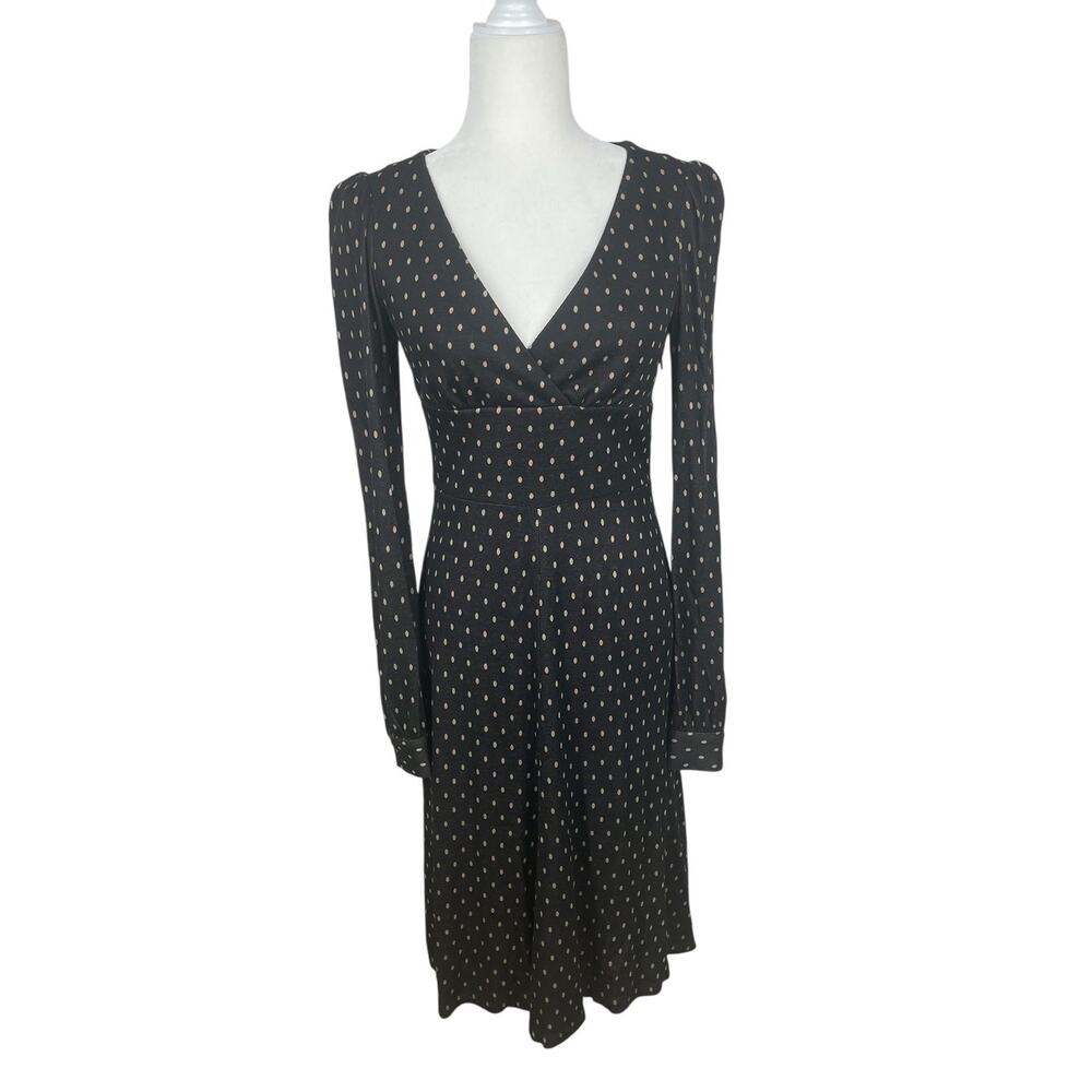 VTG Black Label Betsey Johnson Polka Dot Fit & Flare Midi Dress Sz 4 Whimsy Y2K